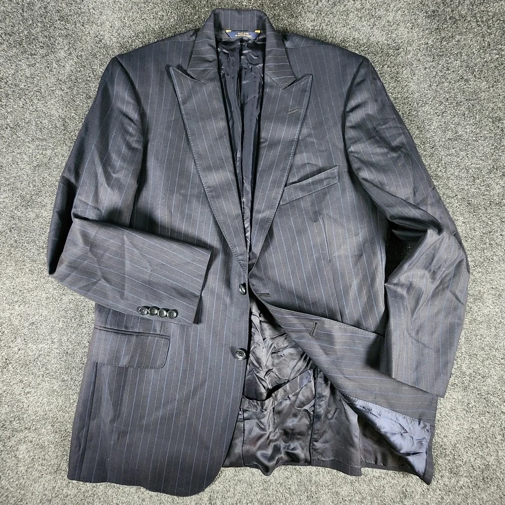 BROOKS BROTHERS 1818 Regent Sport Coat Blazer 40R Saxxon Wool Blue Pin‎ Stripe